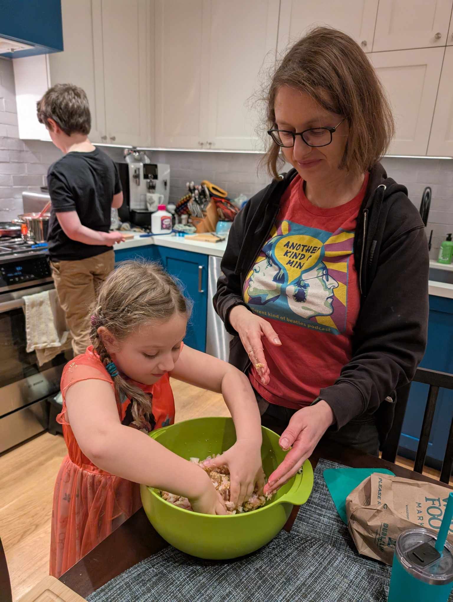 Kids cooking together