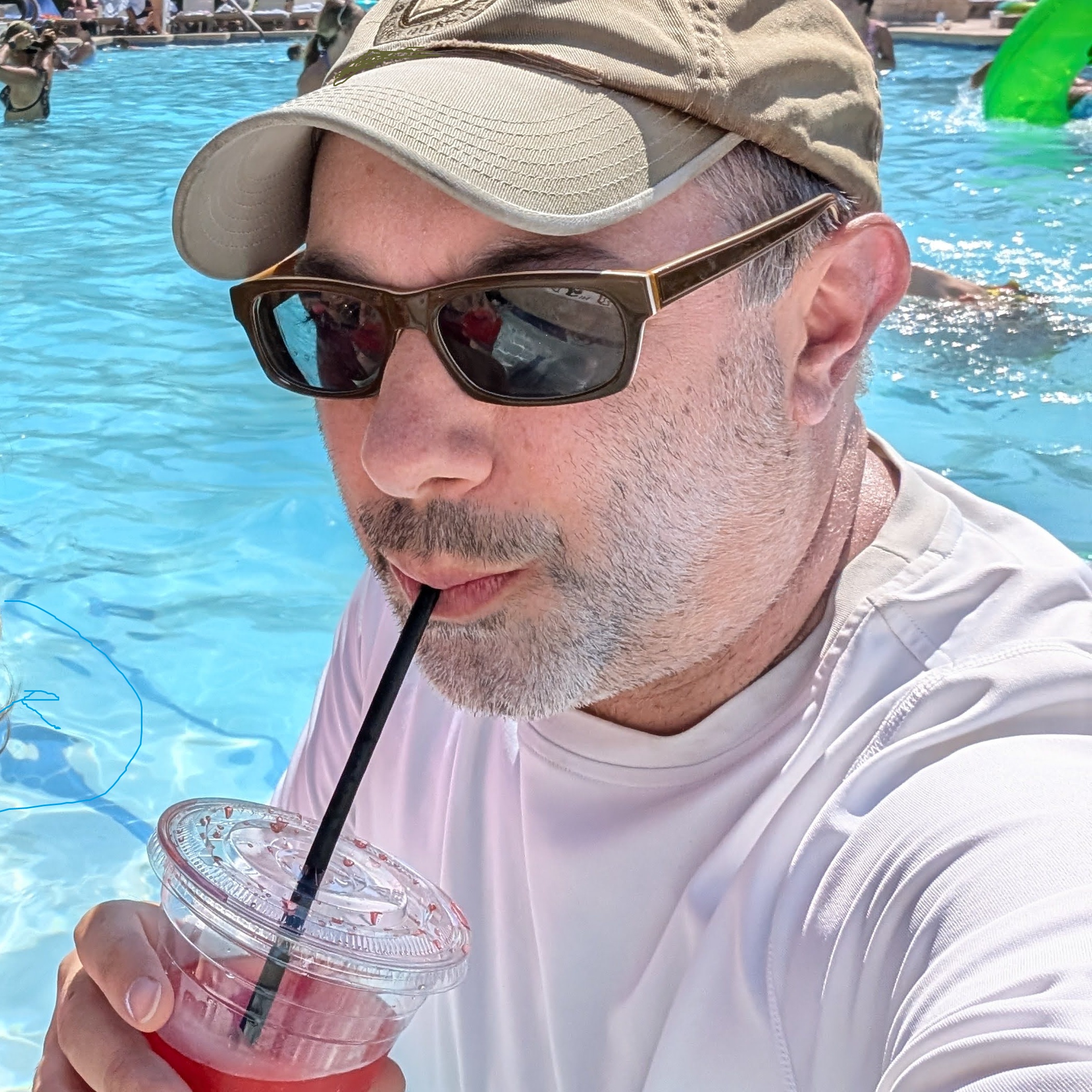 David Grenetz at the pool